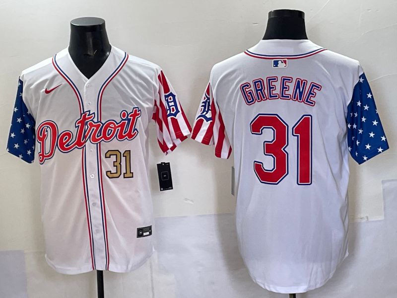 Men Detroit Tigers #31 Greene White National Flags 2025 Nike MLB Jersey style 6